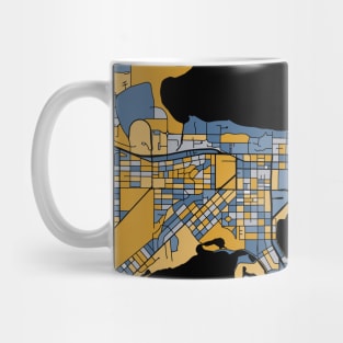 Madison Map Pattern in Blue & Gold Mug